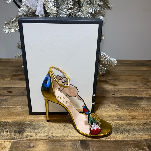 Gucci Ophelia Floral Leather Sandals - Picture 8 of 8